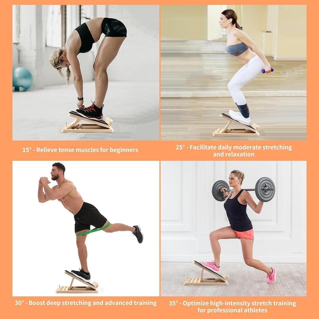 Solid Wood Yoga & Calf Stretching Board for Home Fitness