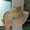 Cowboyhoed mode uitgesneden western cowboy handgeweven harde zomer saffier accessoires neutraal Cowboyhoed zonnehoed sombrero koe