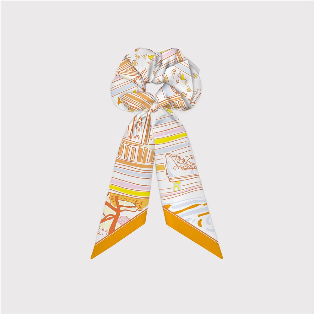 Elegant Silk Large Scrunchies Rubber Bands Women Hair Scarf Elastic Hair Bands Ties Ponytail Holder Hair Accessories for Girls