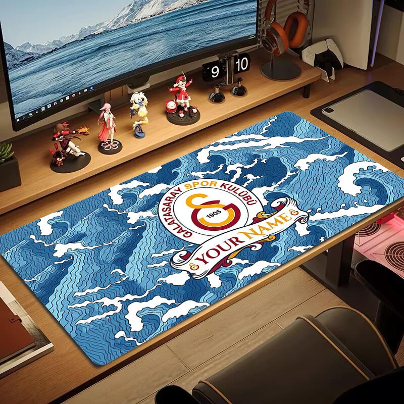 Benutzerdefinierter Name Galatasaray Aufdruck Kissen Rutschfest Laptop Tablet Großes Mauspadd XXL Matte Mini-PC Spielmatte Mit Verriegelungskante