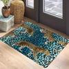 Leopard Print Doormat Non-Slip Machine Washable Polyester Rug for Indoor/Outdoor Carpet for Living Room Bathroom