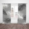 2pcs- Pure Black and Gray Feather Polyester Curtains, Pole Bag Curtains 42 * 84, Bedroom, Living Room, Family Room Decoration