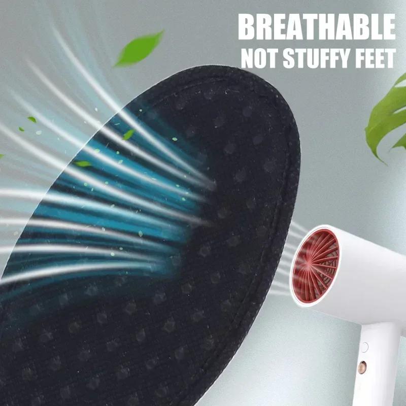 Bamboo Charcoal Shoe Insoles for Men and Women - Breathable Sweat-Absorbent Comfortable
