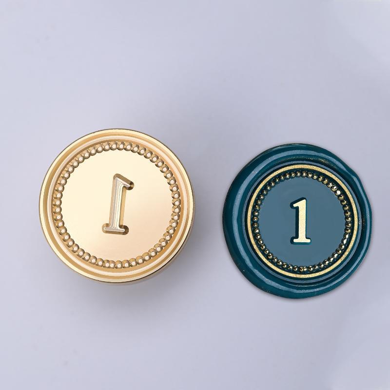 Stamp 2.5*2.5cm Digital 1~20 Series Copper Head Fire Paint Seal Arabic Serial Number Seal Head Solid Brass Carving Stamps