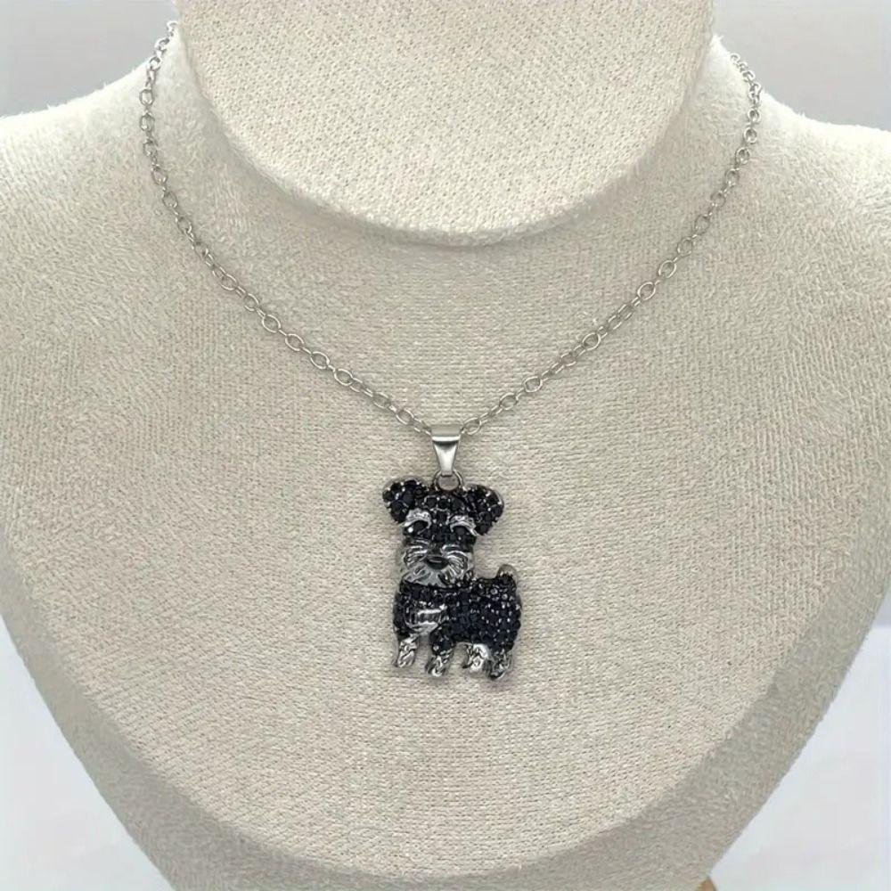 Exquisites Schnauzer-Anhänger-Halskette Welpen-Ästhetik Halsketten-Accessoires Trendige Halskettenkette Unisex