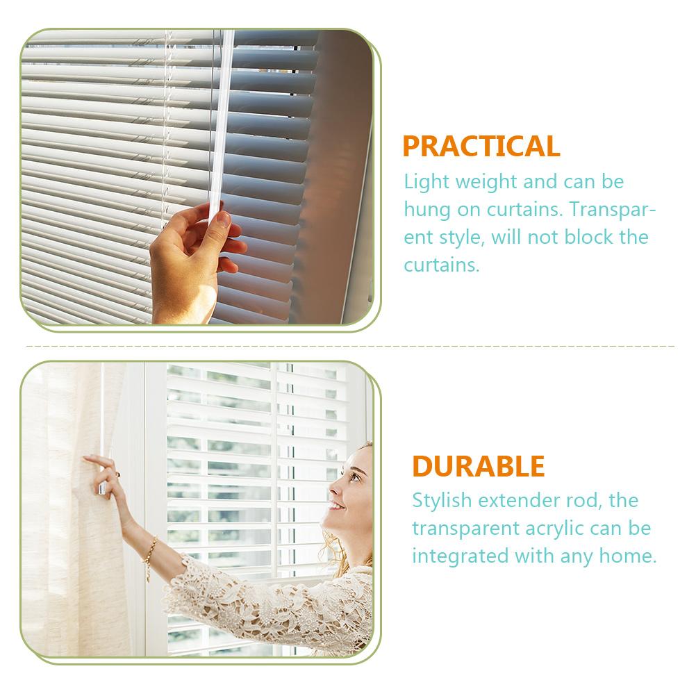 10 peças haste de persiana veneziana sem ferramentas varinha com gancho persianas alça de plástico vertical