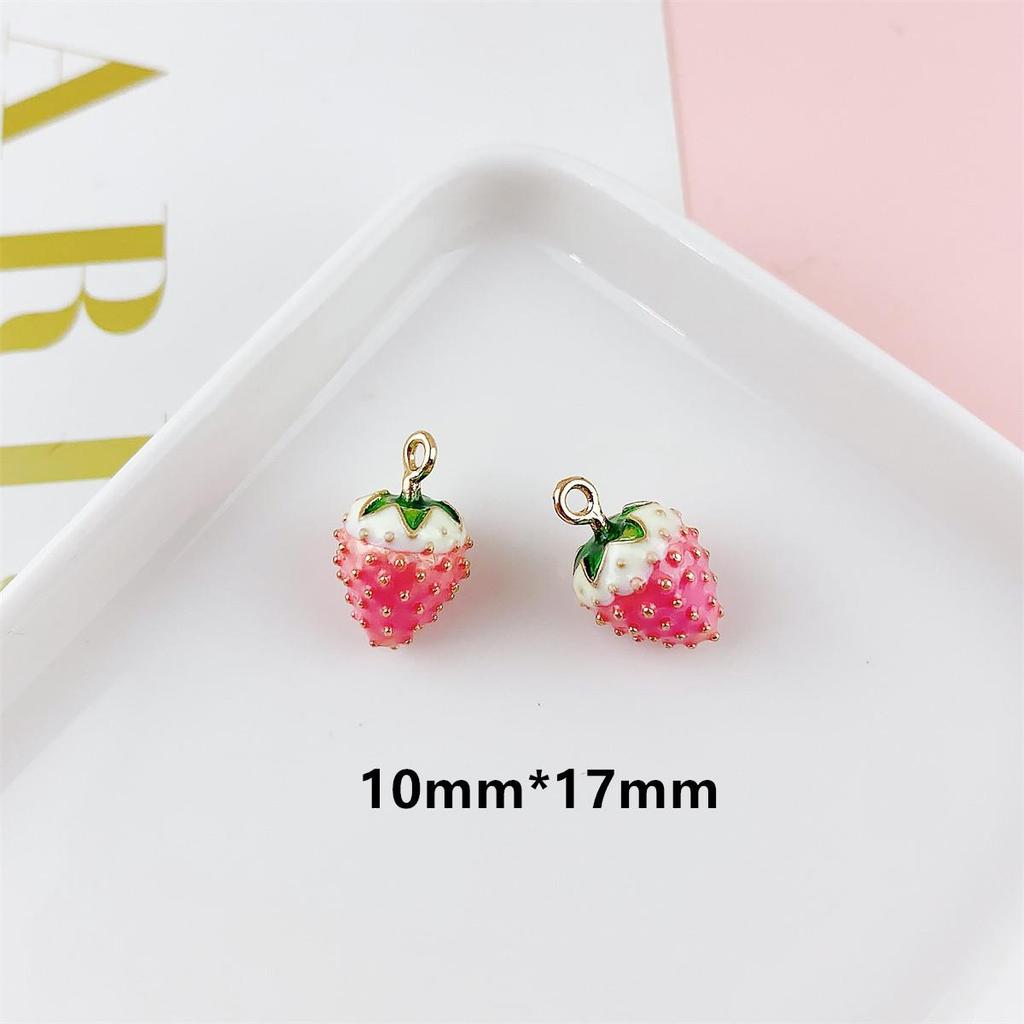 Colorful 3D Fruit Pendant Charms: Strawberry, Cherry, Pear for DIY Jewelry