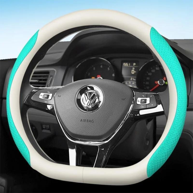 Leather Car Steering Wheel Cover for Volkswagen ID5 ID4 ID3 ID7 ID6 Pro Crozz GTX    2024 Auto Interior Accessories