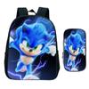 Straight Hair Animation Digital Printing Children'S Two-Piece Set Backpack Pencil Bag Primary And Secondary School Schoolbag