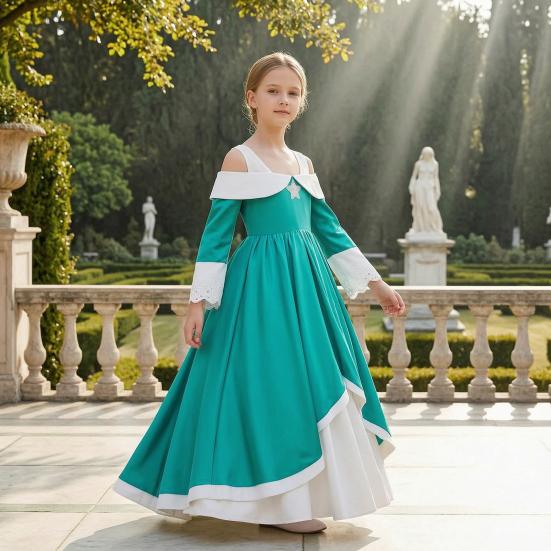 Kinder Prinsessenjurk Kostuum Lichtgewicht Polyester Jurk Podiumoptreden En Dagelijkse Kleding Outfit voor Halloween Cosplay Verjaardagsfeest