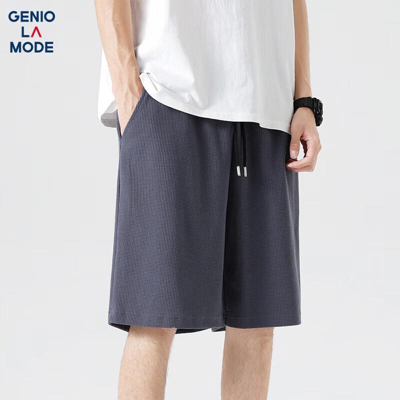 GENIOLAMODE Men s Waffle Knit Relaxed Fit Shorts 3XL