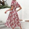 American European Women Summer Holiday Floral Mid Length Fashion Dress