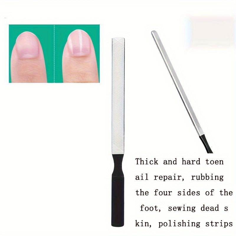 2pc S&L Premium Stainless Steel Nail Files, Four-Sided for Men & Women, Reusable Manicure Filer for Natural Nails