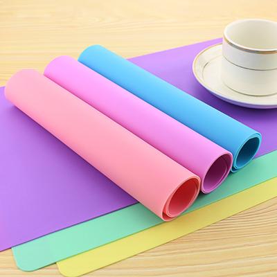 Silicone Placemat Collapsible Thickening Food Grade Children's Cartoon Placemat Waterproof and Insulated Placemat for Primary School Students