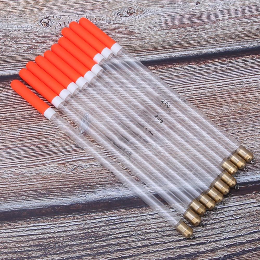 10 Pcs Plastic Fishing Floats Transparent 2.0g 2.5g 3.0g Fishing Bobber White Multi-Purpose Fishing Bobber Stick Sea Fishing