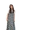 Fresh college style plaid strap skirt women's summer loose and thin age reduction small people daily wear casual fake two pieces