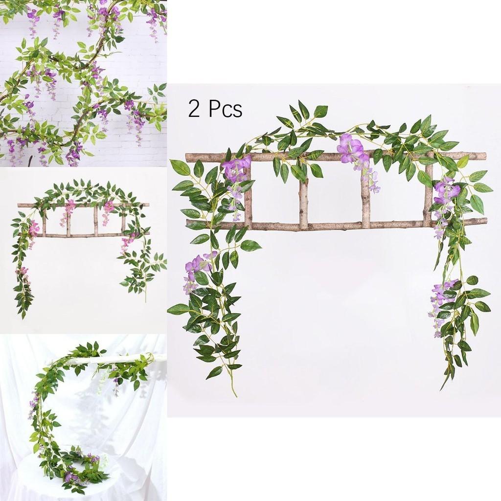 Lifelike 2x Artificial Wisteria Flower Vine With Stunning Colors For Home Decor