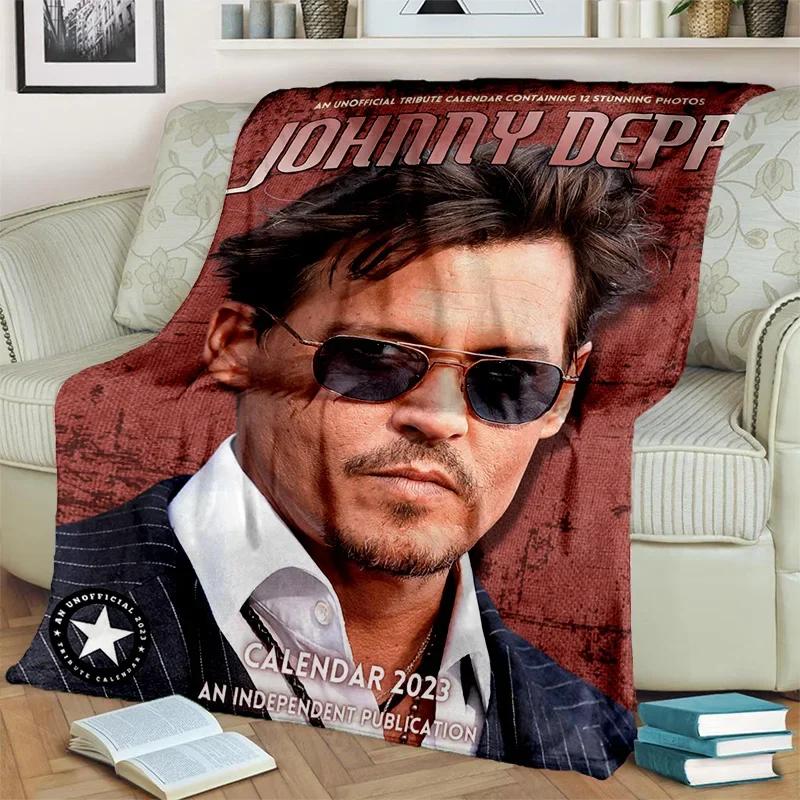 Deka série 3D tisku Johnny Depp, Měkká přehozová deka pro domácnost Ložnici Postel Pohovku Piknik Cestování Kancelář Krycí deka na odpočinek Děti