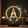 Zen Style Guanyin Ceramic Statue New Chinese Home Decor Buddha Altar Ornament