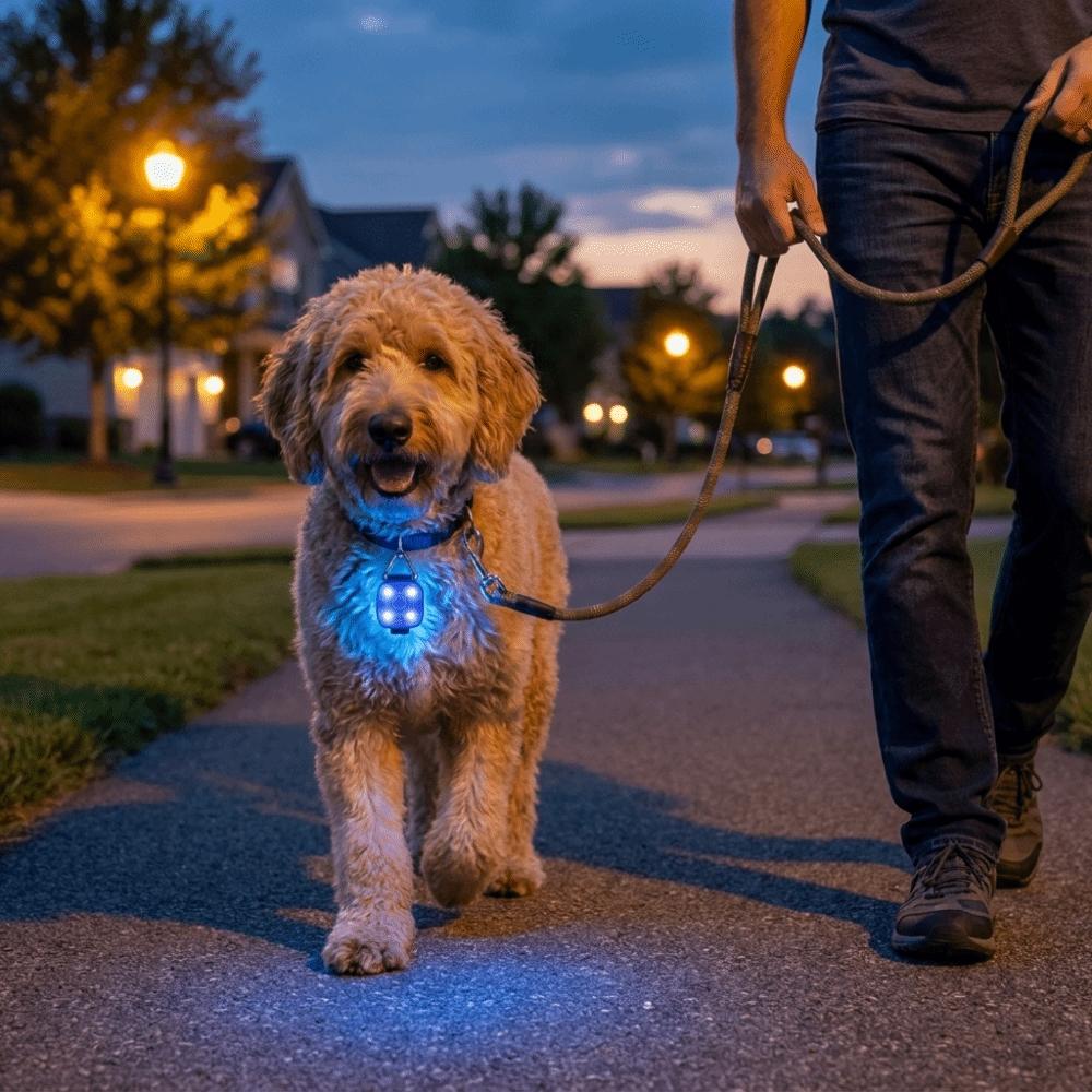 Waterproof LED Pet Collar Pendant USB Rechargeable Pet Safety Light Pet Walking