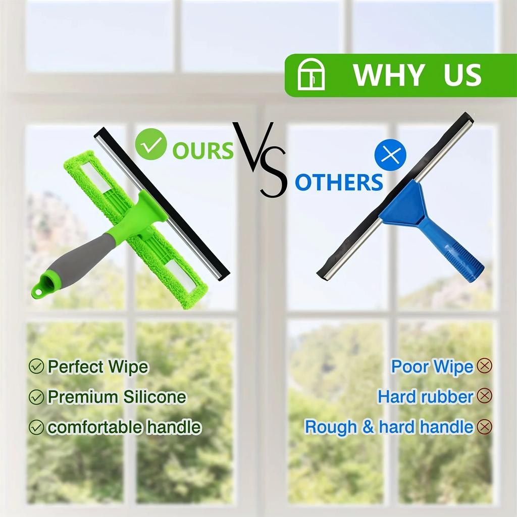 1set Household Windows Telescopic Glass Wiper Sponge Retractable Windshield Squeegee Cleaning Car Glass Door