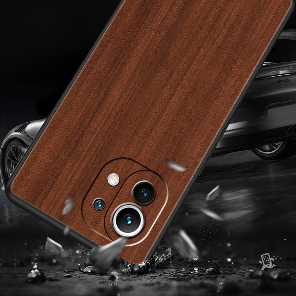 Carved Wood Phone Case For Xiaomi Poco X3 NFC M3 M4 F4 X4 Pro 5G F3 GT Mi 12 11T 10 9T 10T Lite 11 Ultra Silicon Black Cover