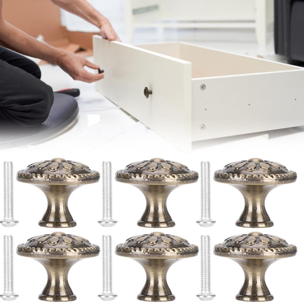 10 Set Zinc Alloy Furniture Handle Antique Brass Cabinet Handle Office Handle Furniture Accessories