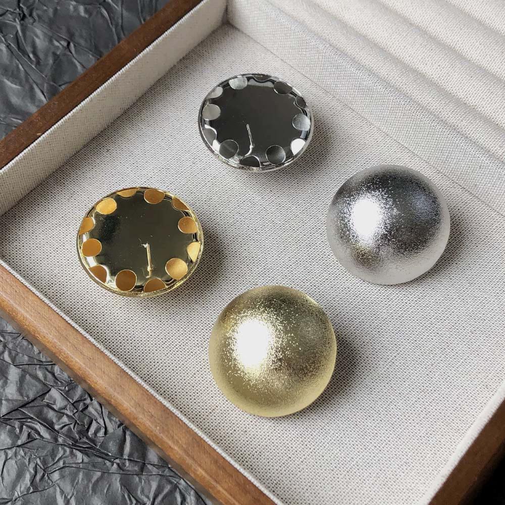 New Metal Round Earrings With Fashionable Personality Gold Frosted Earrings Women's Trendy Jewelry Accessories