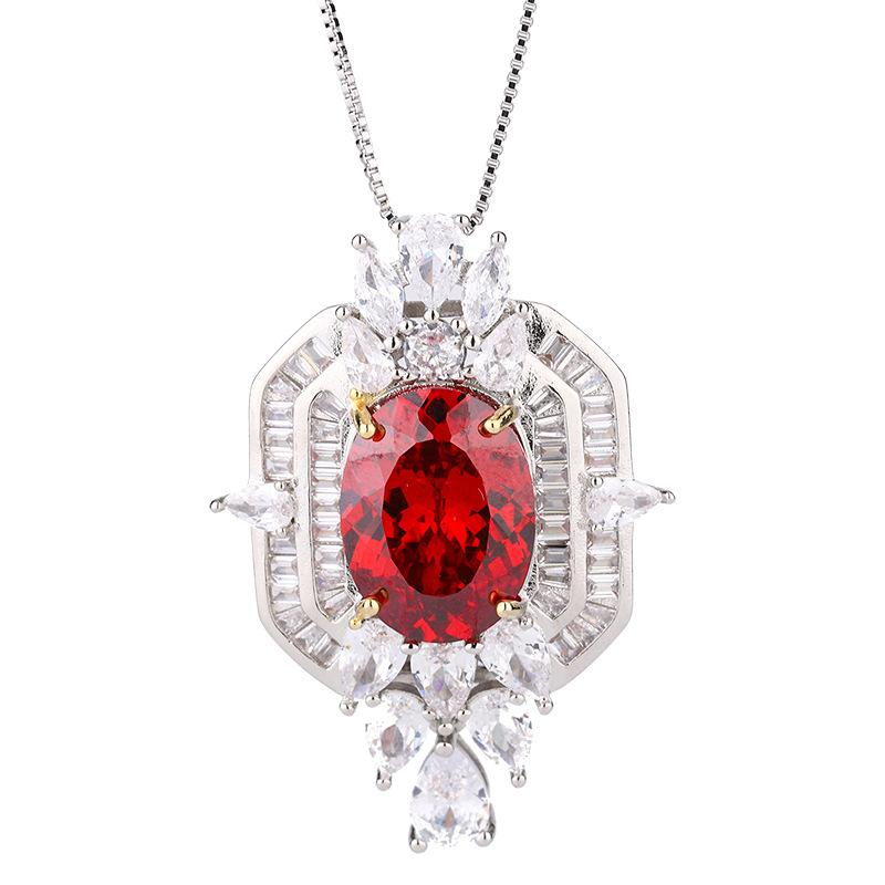 Color Zirconium Premium Bright Chinese Red Pink Diamond Yellow Diamond Necklace Opening Ring