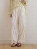 LE STUDIO Obi Cover Pintuck Summer Pants Ivory