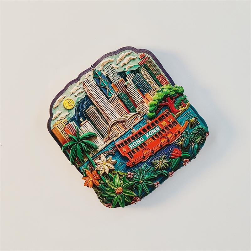 China Hongkong 3D Stereoskopische Tourismus-Souvenirs Harzmalerei Dekoration Heimkollektion Kühlschrankmagnete