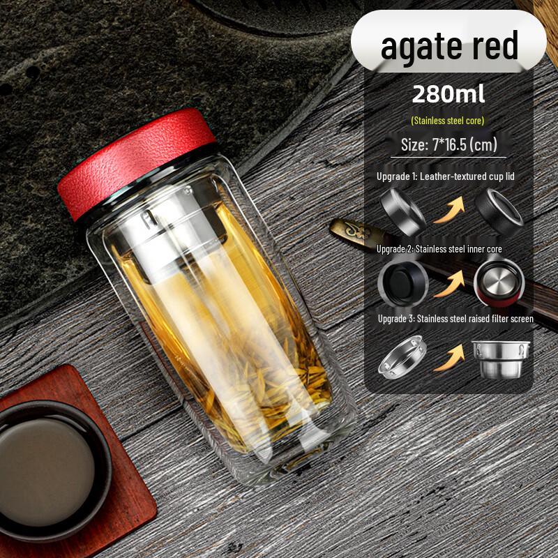 MINGHUI Double Layer Glass Cup