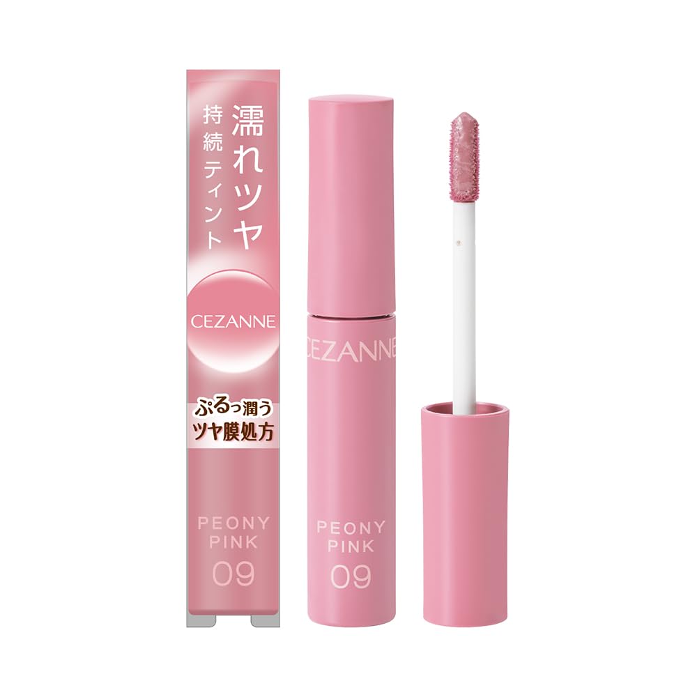 Cezanne Watery Tint Lip 09 Peony Pink A tint lipstick that provides a 4g long-lasting, wet-look shine.