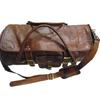 Goat Leather 24" Round Duffel Travel Sport Cabin Bag