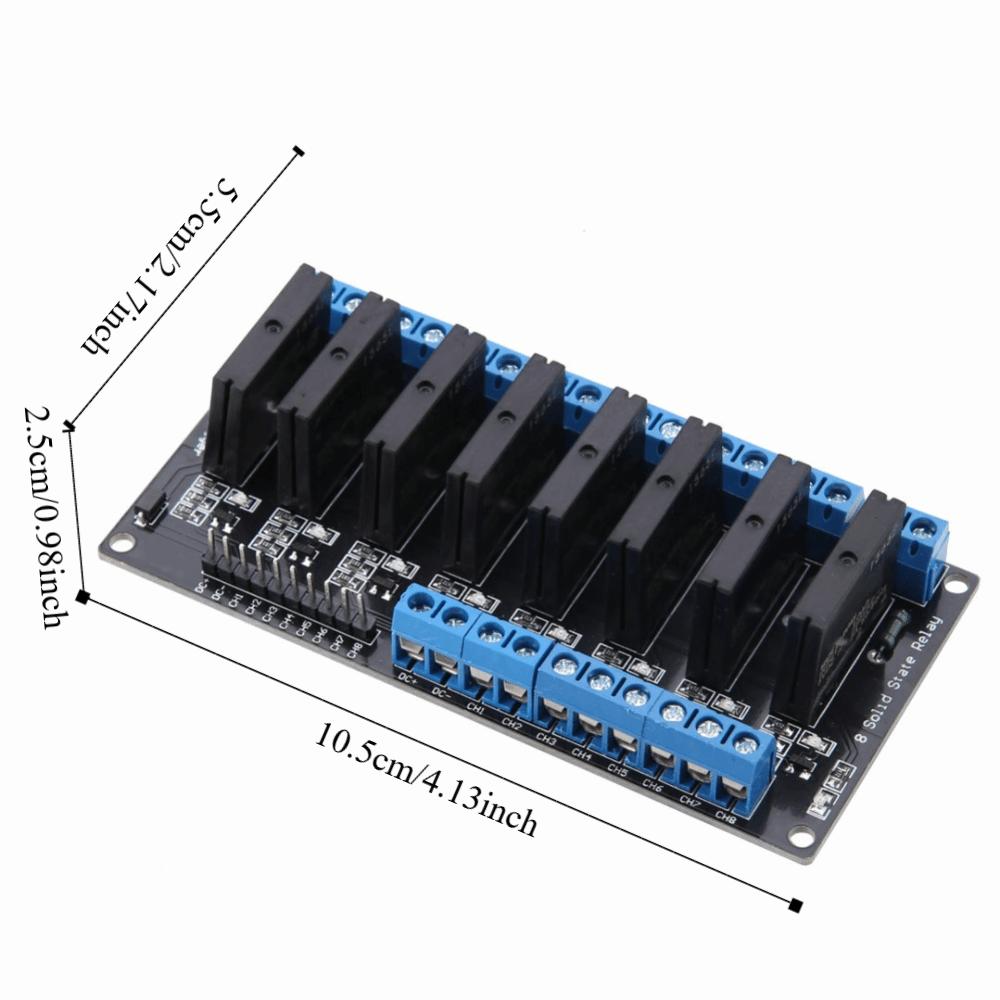 5V 8 Channel Solid State Relay Module High Level Trigger 8 Channel Relay Module 2A with Fuse High Level Trigger