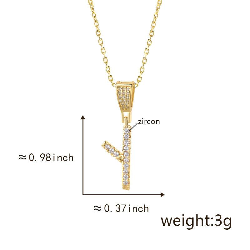 Gold Plated Crystal Initial Letter Necklace Personalized Dainty Name Pendant Jewelry