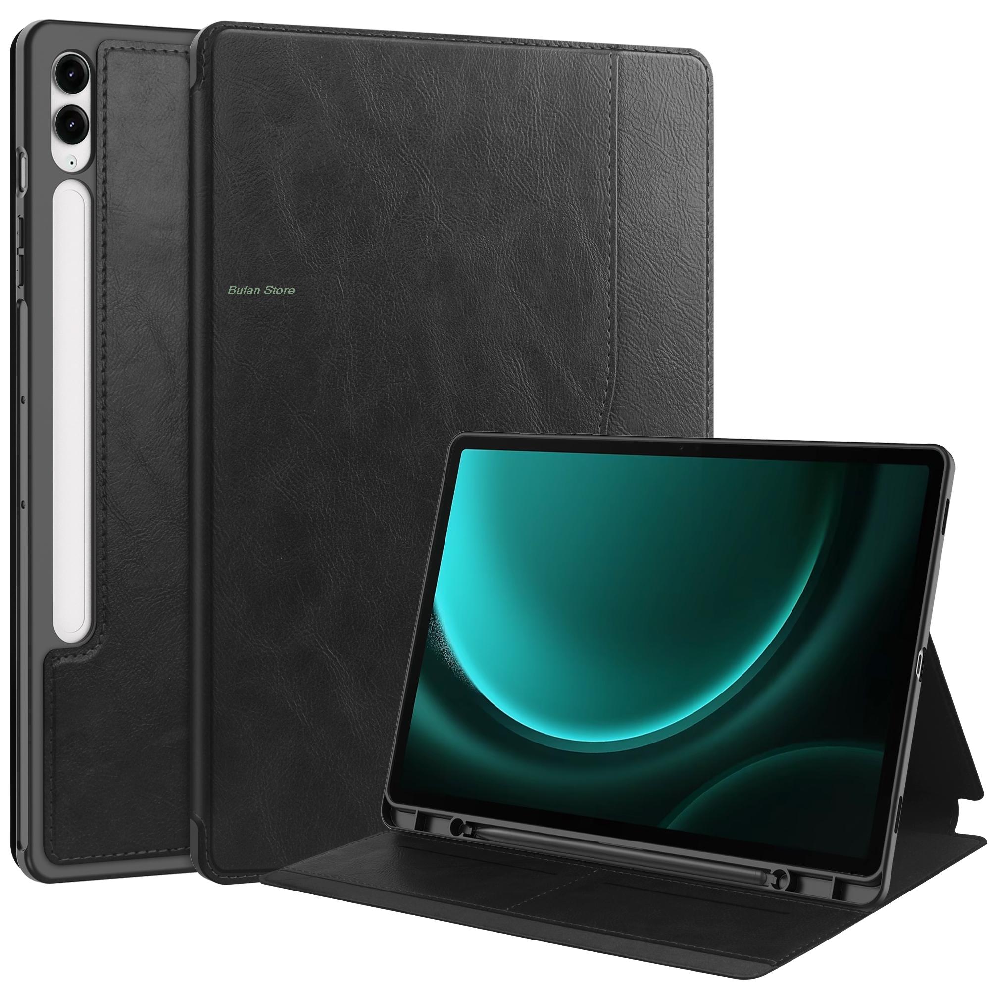 

Чехол для Samsung Galaxy TAB S9FE S9 11 дюймов A9 Plus SM-210 SM-X510 X516 SM-X716B X718U Бизнес-планшеты Обложка с функцией автопробуждения Tab A9 8.7inch чёрный