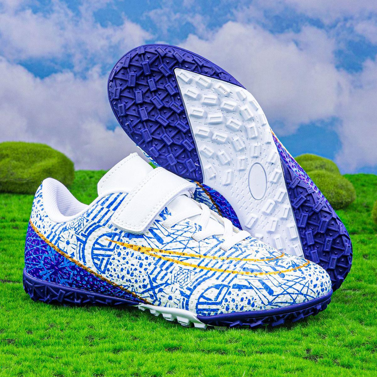 

Детские футбольные бутсы с низким верхом на липучке для учеников начальной школы, кроссовки для ежедневных тренировок 2025 года, футбольные бутсы со сломанным ногтем 28