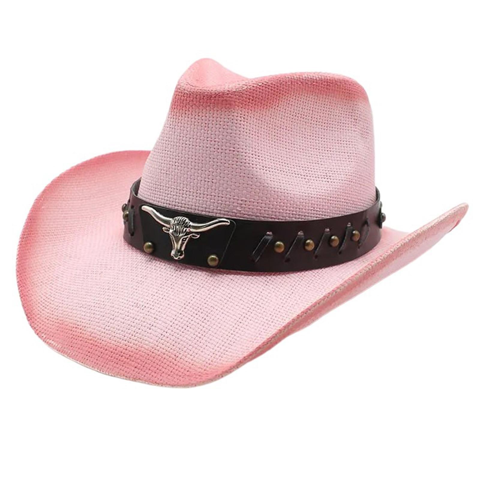 

Roleplay Cowboy Hats for Adult Wide Brims Hat with Hat Belt RolePlaying Cowboy Hats Carnivals Party Costume Decors роза розовый