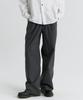 MAGOODGAN Farburn 4419 Linen-Like Wide Fit Dark Gray Elastic Waist Easy Pants