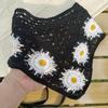 WTEMPO Knitted Turban Headbands Featuring A Trendy Bohemian Style Design with A Crochet Floral Triangle Tie Perfect for Travel and Beach Vacations