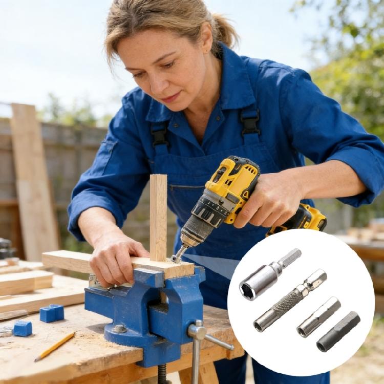 4Pcs/Lot Hexagonal Shank Adapter Set 1/4" To 4 Mm Bit Adapter for Electric Drills with 6.35mm and 4mm Bit