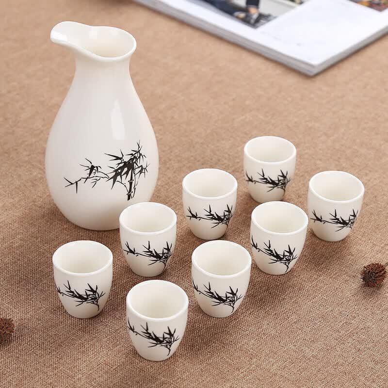 Ceramic 9-Piece Wine and Sake Set