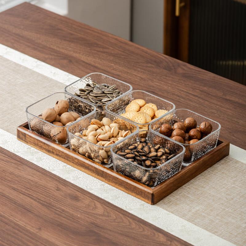 

Ru Han Walnut & Glass Divided Snack Platter