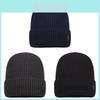 Knitted Hat For Men Women Winter Warmth Windproof Fleece Pure Color Casual Wear