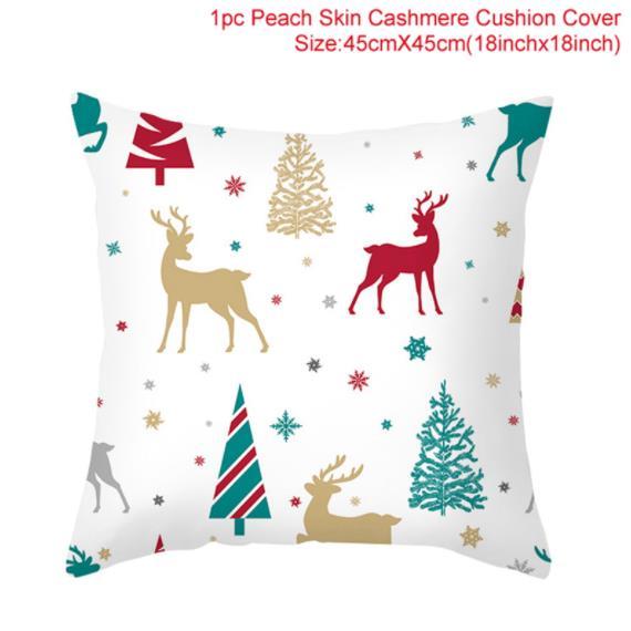 45cm Christmas Cushion Cover Navidad Merry Christmas Decorations For Home Xmas Noel Cristmas Ornaments New Year Gifts