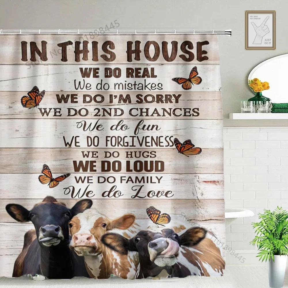 Lustiger Tier Duschvorhang Badewanne Yak Kuh Esel Dschungel Wildtiere Modern Minimalistisch Toilette Lesen Ziege Badezimmer Duschvorha