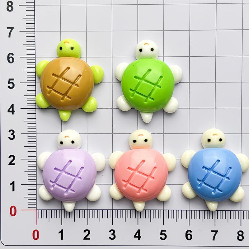 10Pcs Solid-Colored Small Turtle Cartoon Glossy Handmade Diy Resin Accessory Small Ornament