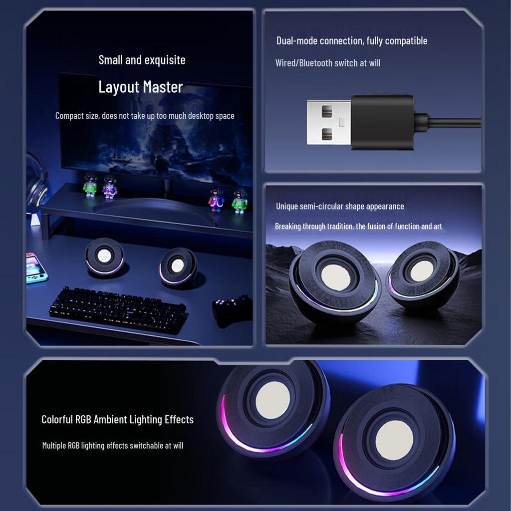 RGB Bluetooth Desktop Multimedia Speakers with Subwoofer