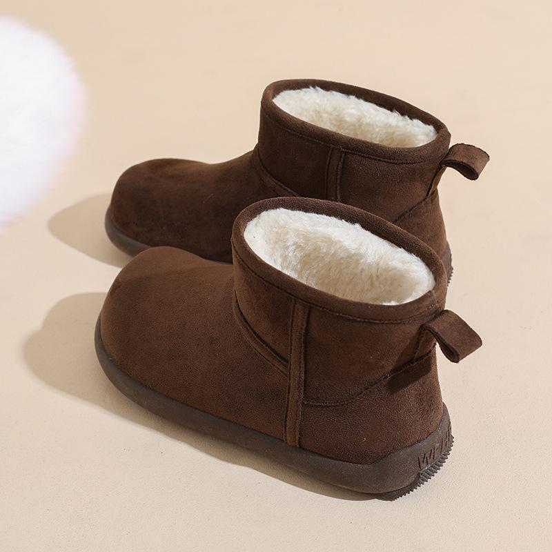 Birkenstock short boots women's 2025 new winter women's shoes fleece thickened snow boots women's shoes retro non-slip bread cotton shoes